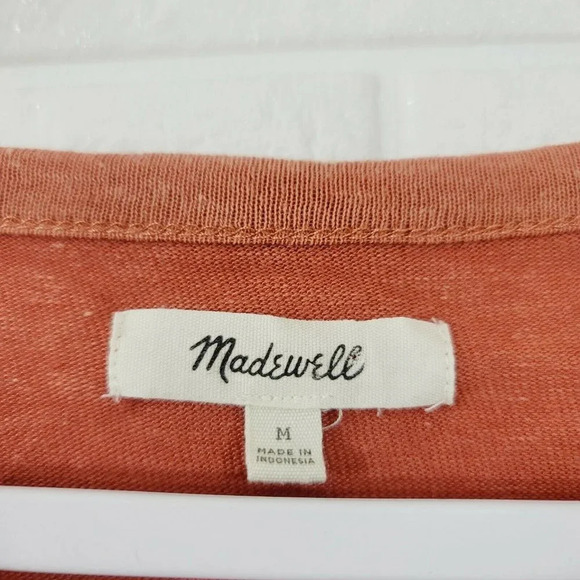 Madewell Women's Size M Top Sweatshirt Long Sleeve Crew Neck Solid Orange - Picture 2 of 5